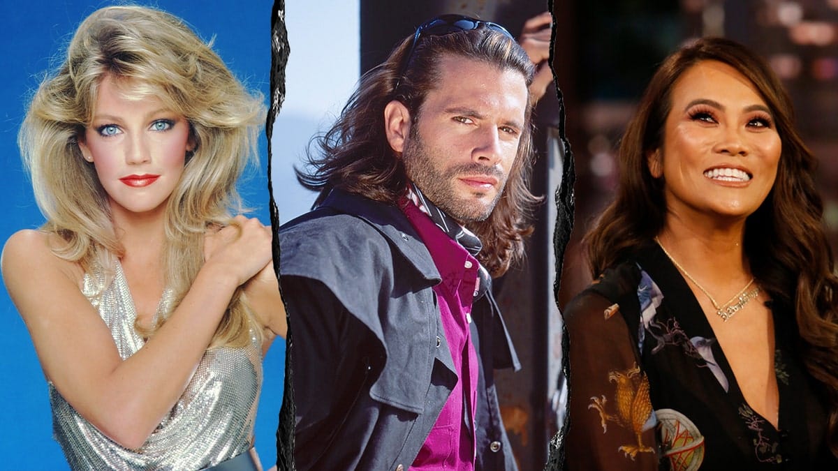 A split image of Heather Locklear, Lorenzo Lamas and Dr. Pimple Popper, Sandra Lee