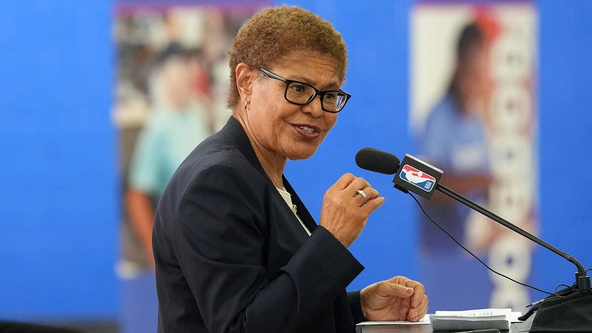 Karen Bass at an NBA event