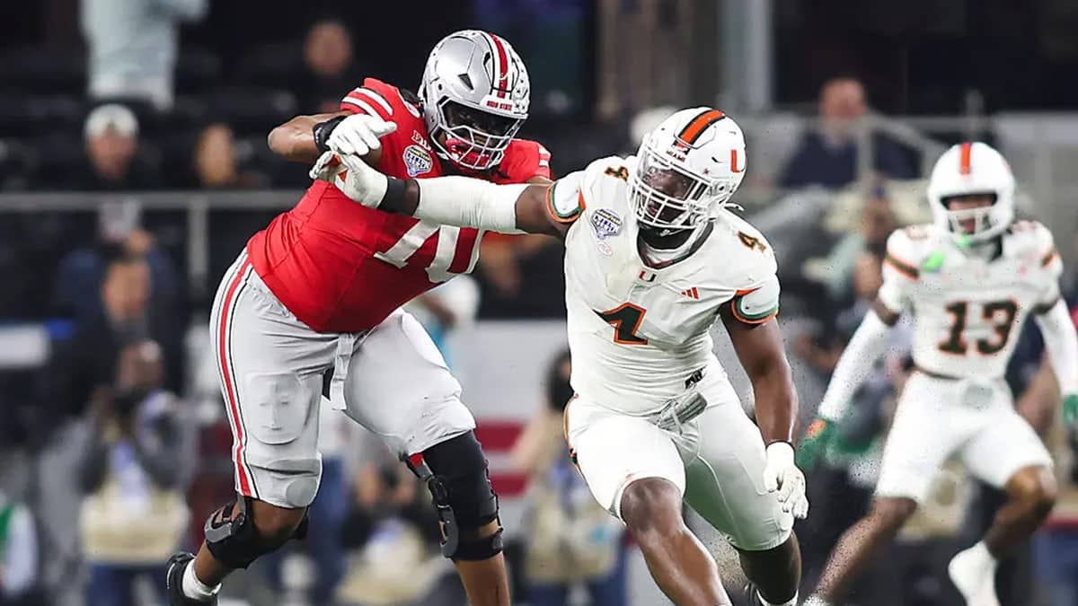 Rueben Bain Jr during a Miami football game