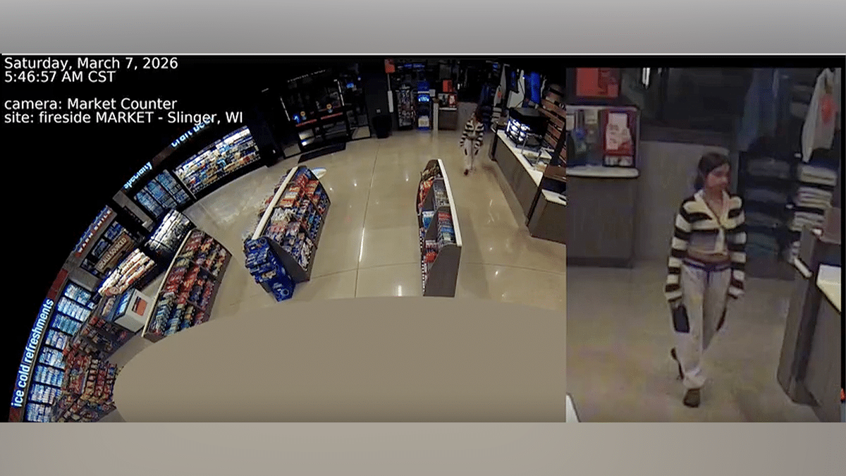 Surveillance footage captures woman walking inside Slinger gas station during disputed ICE detention timeline