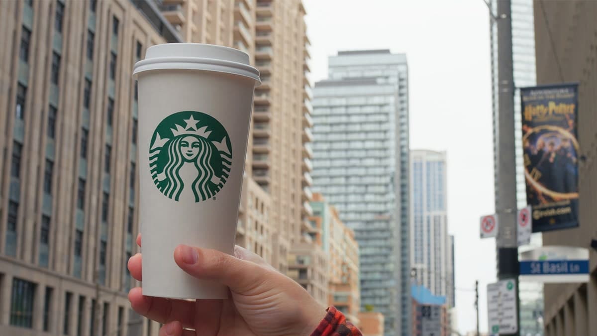 Person holding a cup of Mint Majesty tea