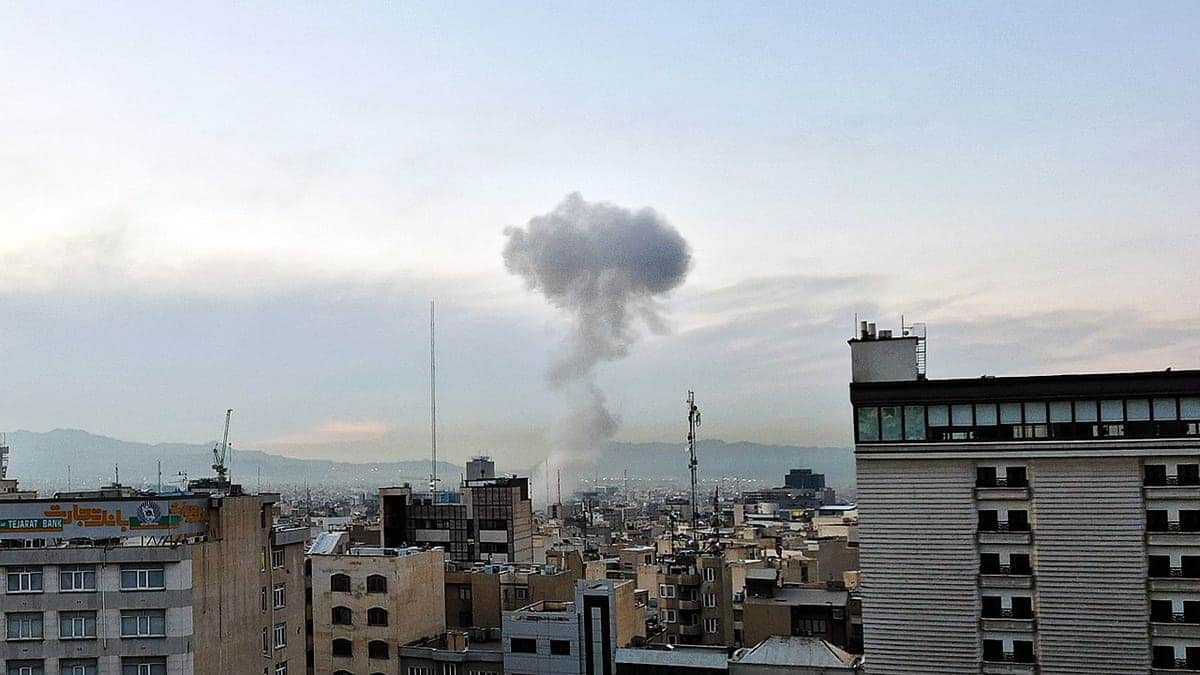 Smoke rising over Tehran after explosions in multiple city areas