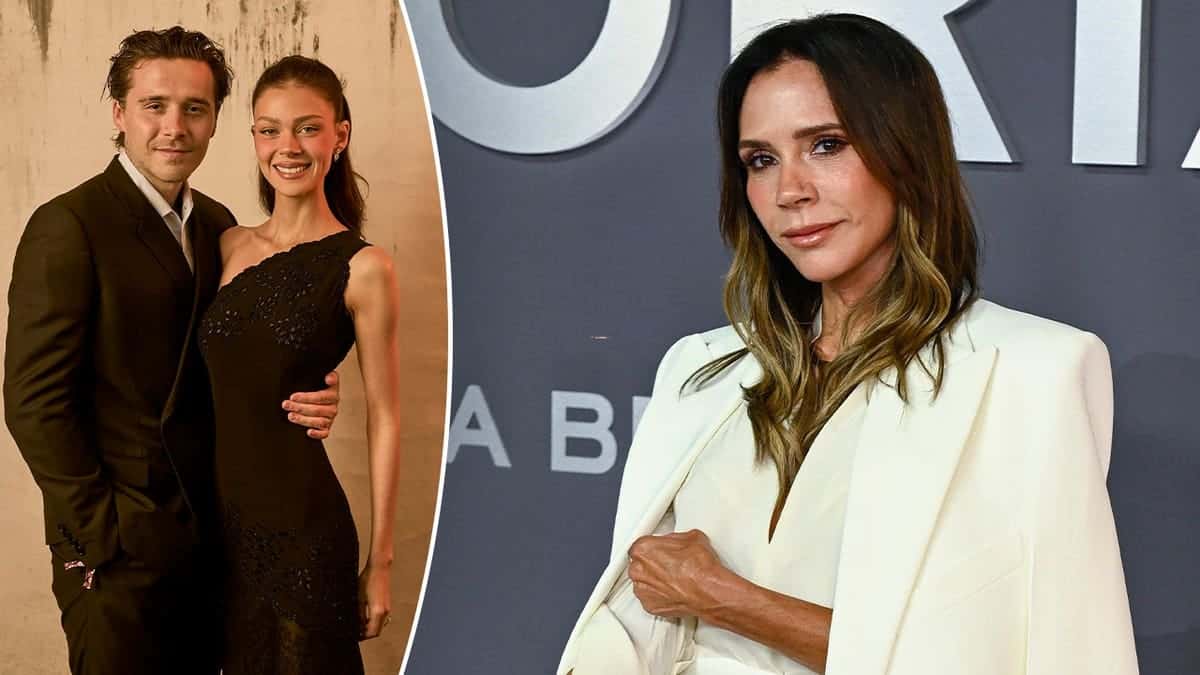 Brooklyn and Nicola Beckham; Victoria Beckham
