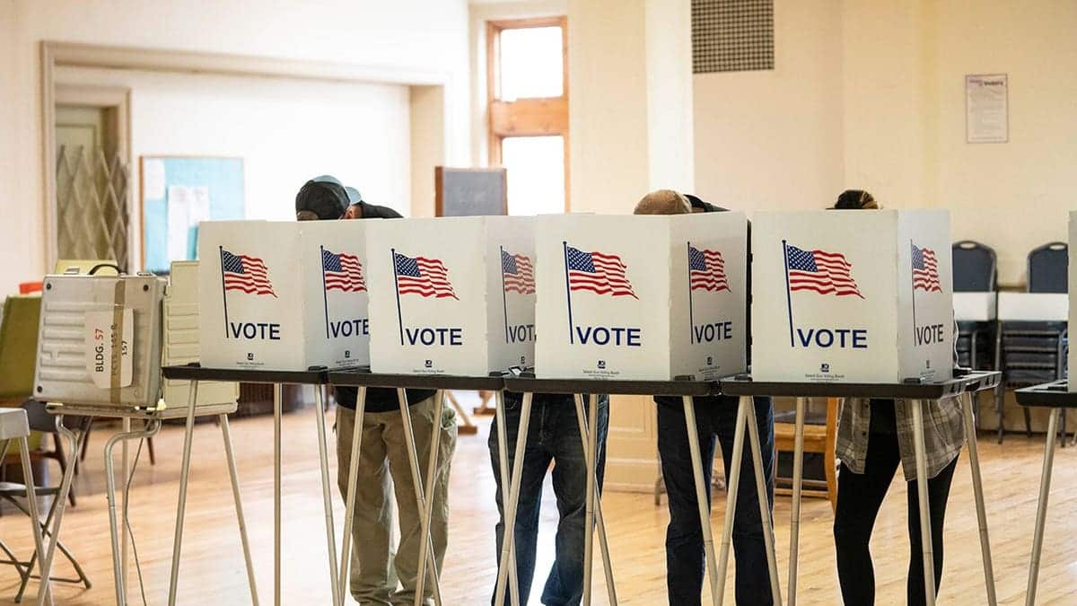 People voting in Michigan in 2024