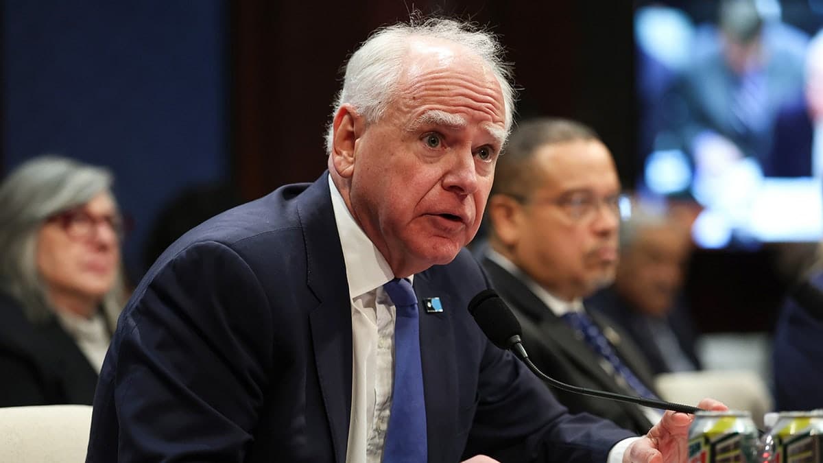 Minnesota Gov. Tim Walz testifying during a House Oversight Committee hearing in the U.S. Capitol
