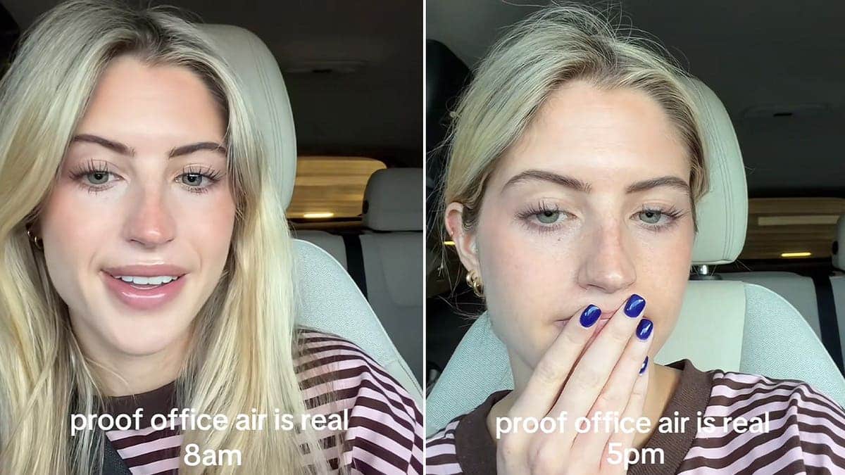 Zoe Keels before and after following a day in the office