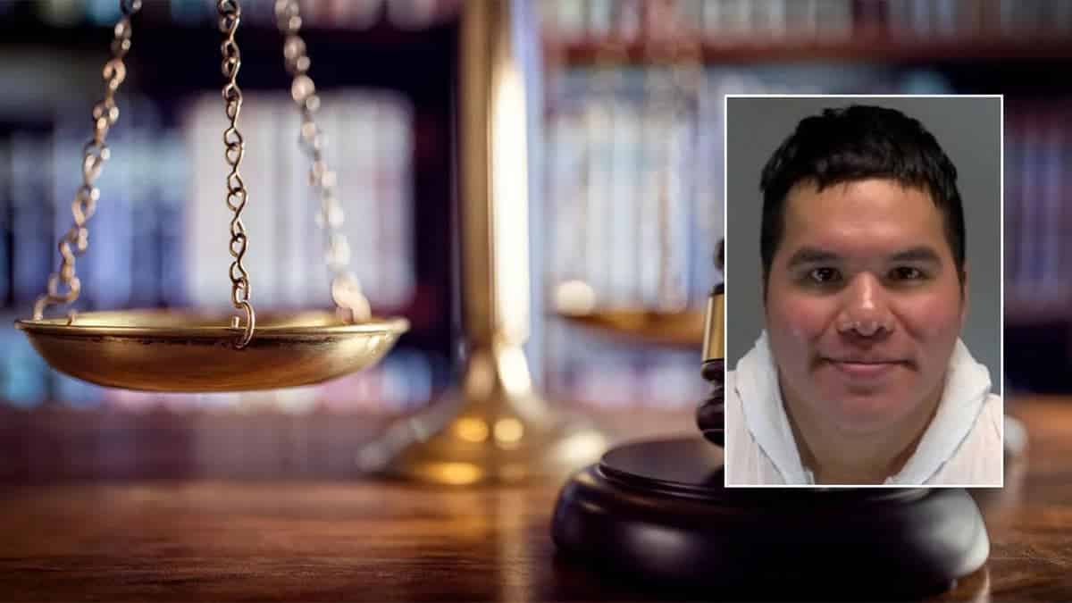 Christopher Kaulaity mugshot and a gavel