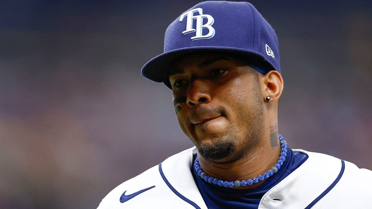 Wander Franco of the Tampa Bay Rays looking on during a baseball game at Tropicana Field