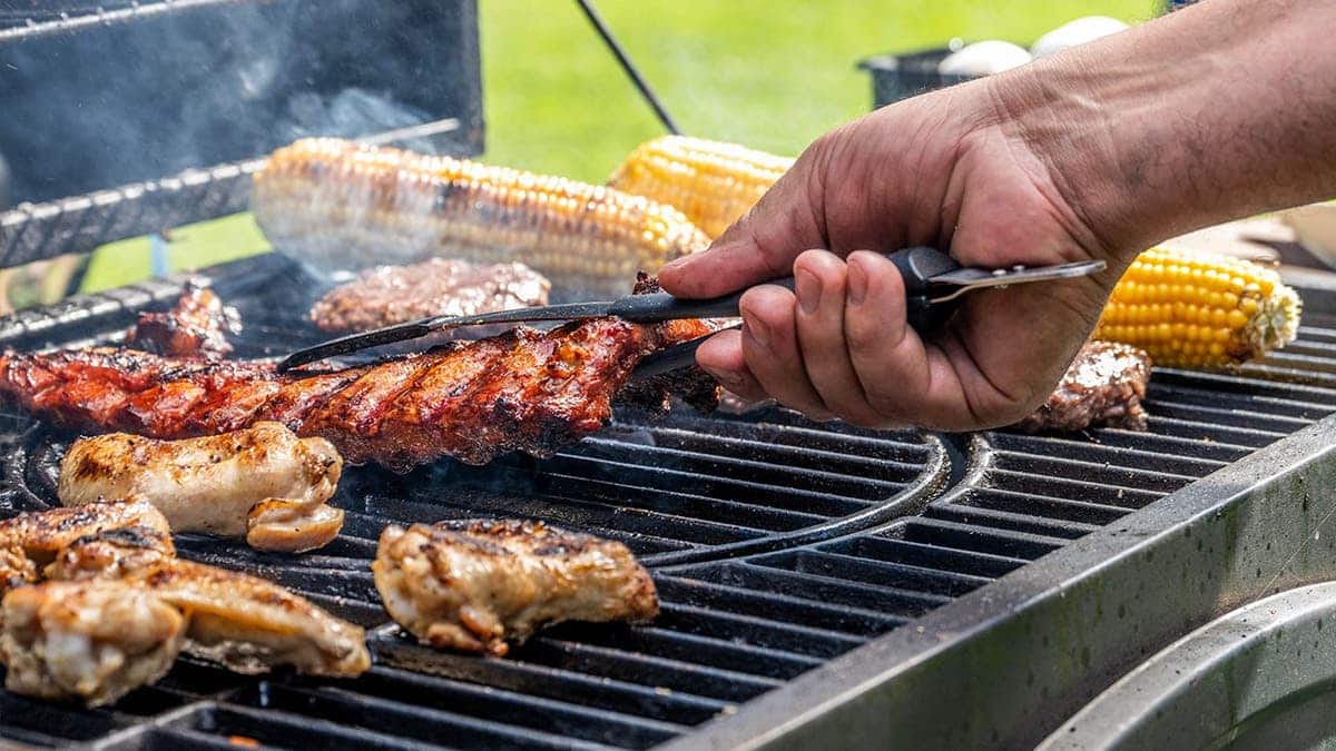 Food being grilled