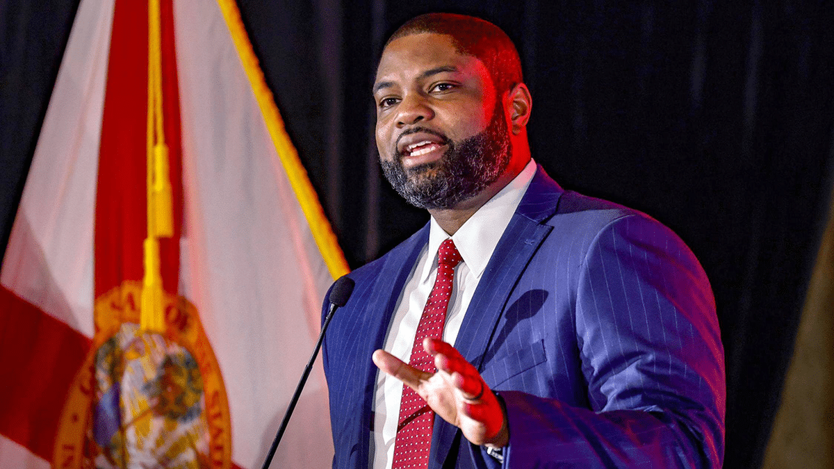 Rep. Byron Donalds speaking at an event in Hollywood, Florida