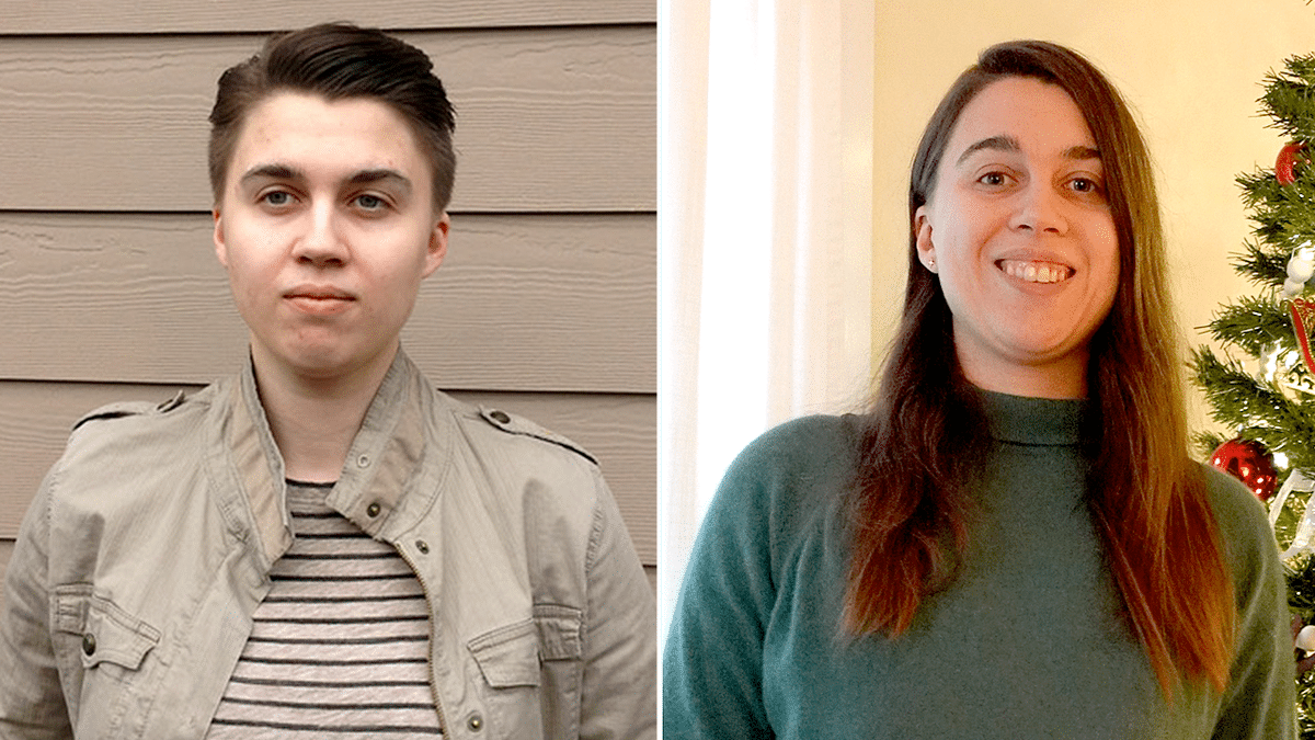 Camille Kiefel before and after her detransition