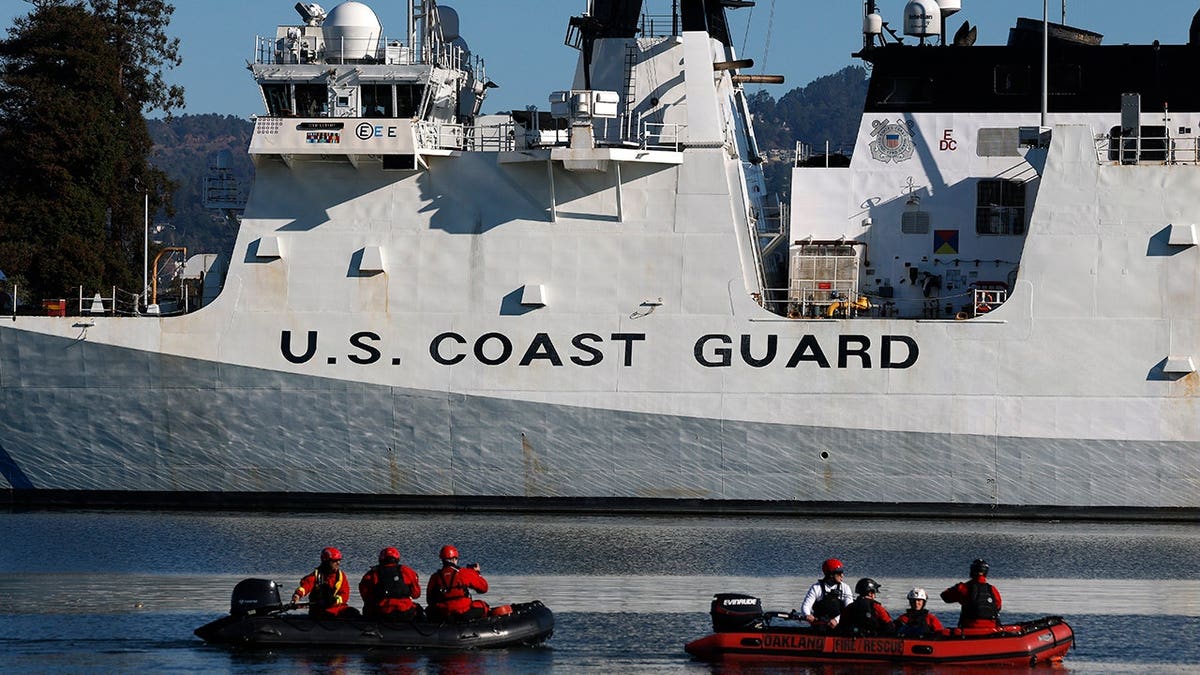 U.S. Coast Guard cutter docked at Coast Guard Island in Alameda, California