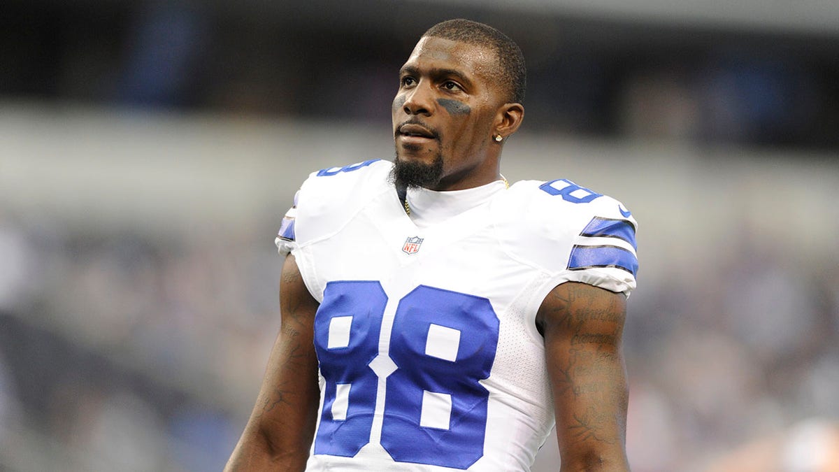 Dallas Cowboys wide receiver Dez Bryant running with football at AT&T Stadium Arlington Texas