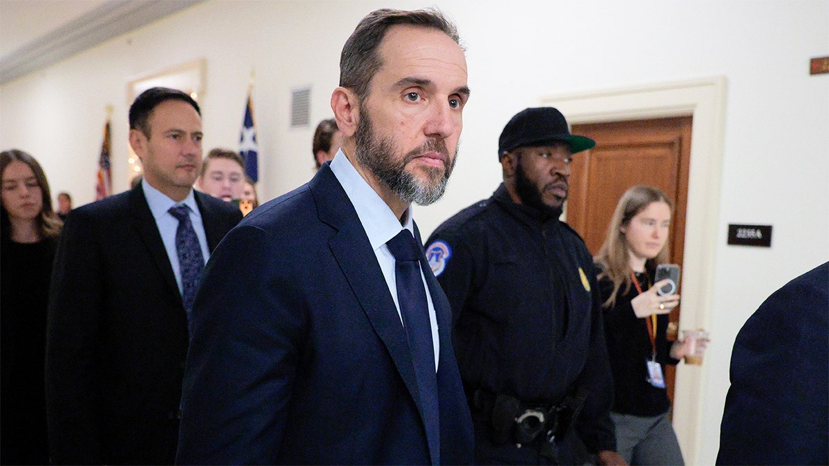 Jack Smith arriving for a closed-door deposition at the House Judiciary Committee in Washington, D.C.