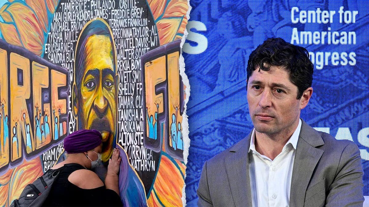 Jacob Frey and George Floyd mural.