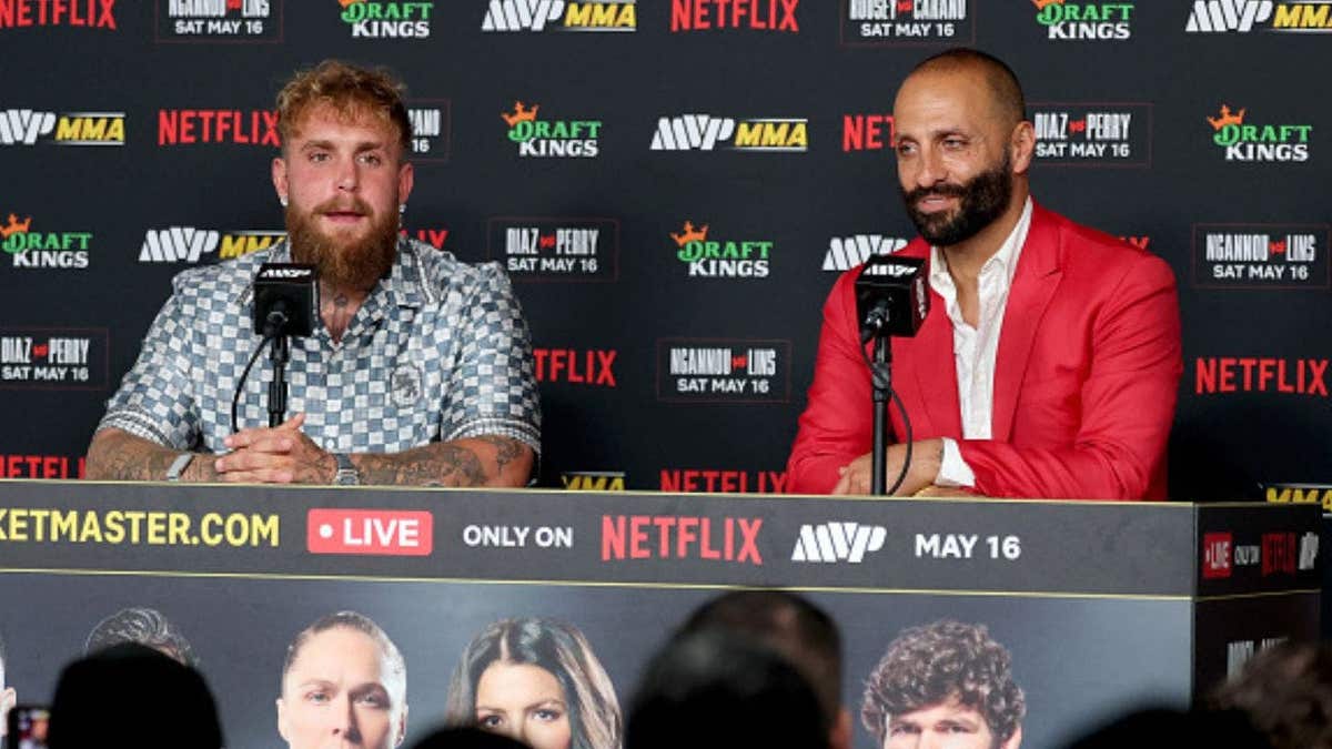 Jake Paul speaks to the media