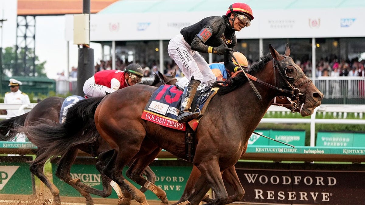 Golden Tempo crosses the finish line