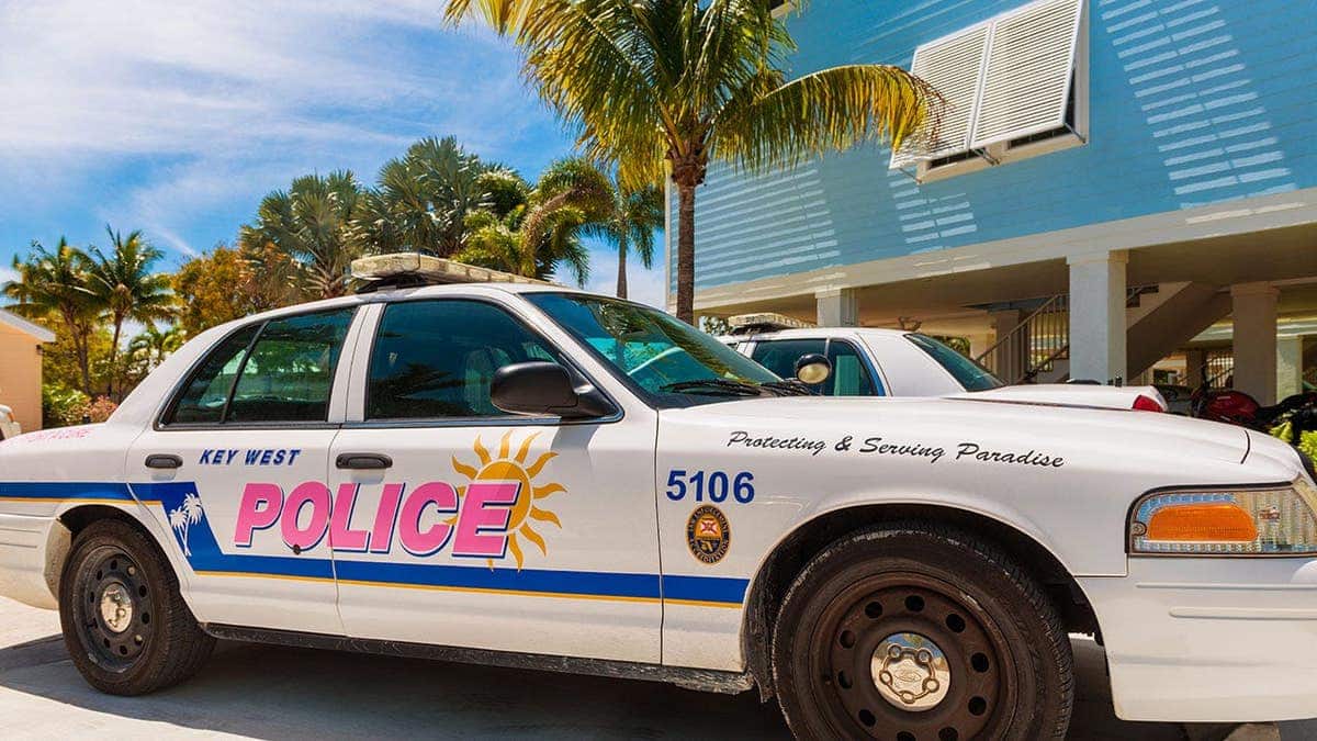 Key West police car parked in Little Torch Key Florida