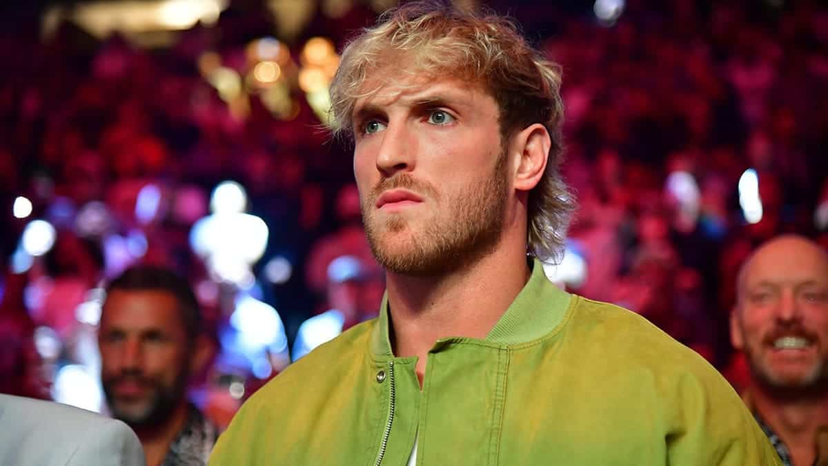 Social media personality Logan Paul attending a boxing match at Honda Center in Anaheim