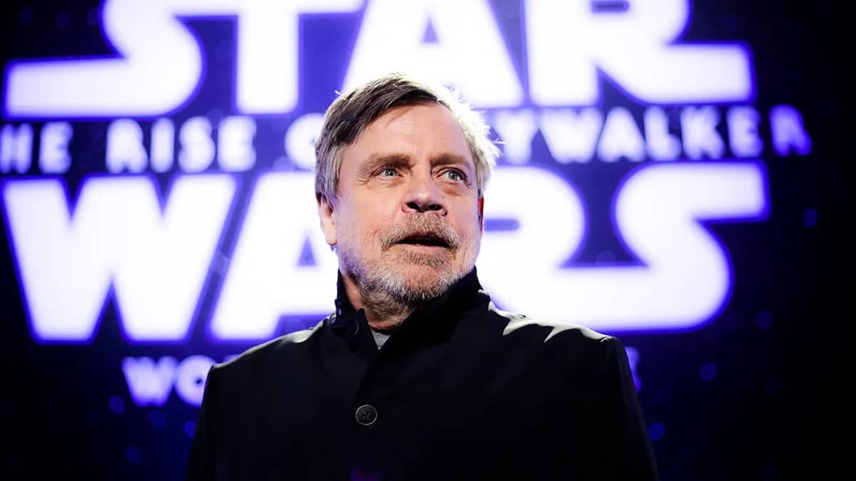 Mark Hamill standing at the premiere of Star Wars The Rise of Skywalker in Hollywood California