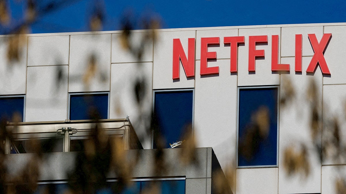 Netflix logo displayed on building in Hollywood Los Angeles