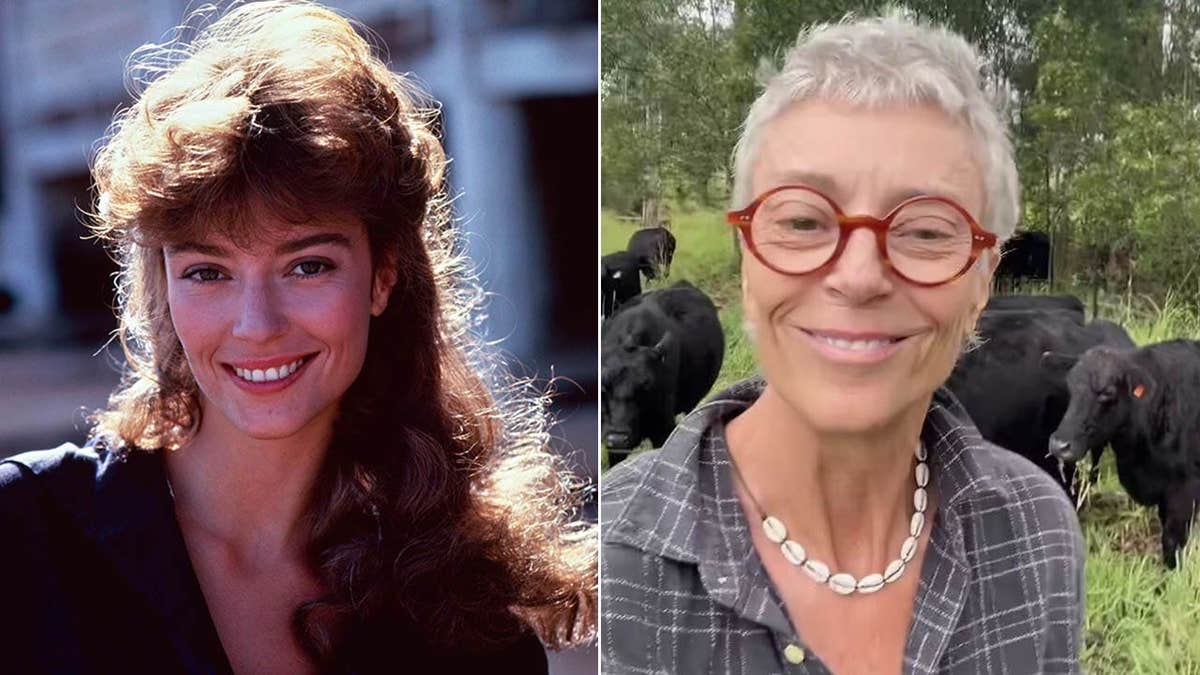 A split of Rachel Ward in The Thorn Birds and Rachel on her farm
