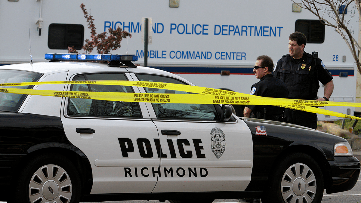 Richmond Police Department car at crime scene
