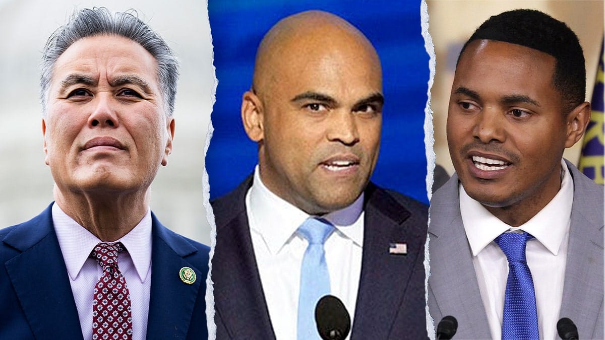 Compilation image of Mark Takano, Colin Allred and Ritchie Torres