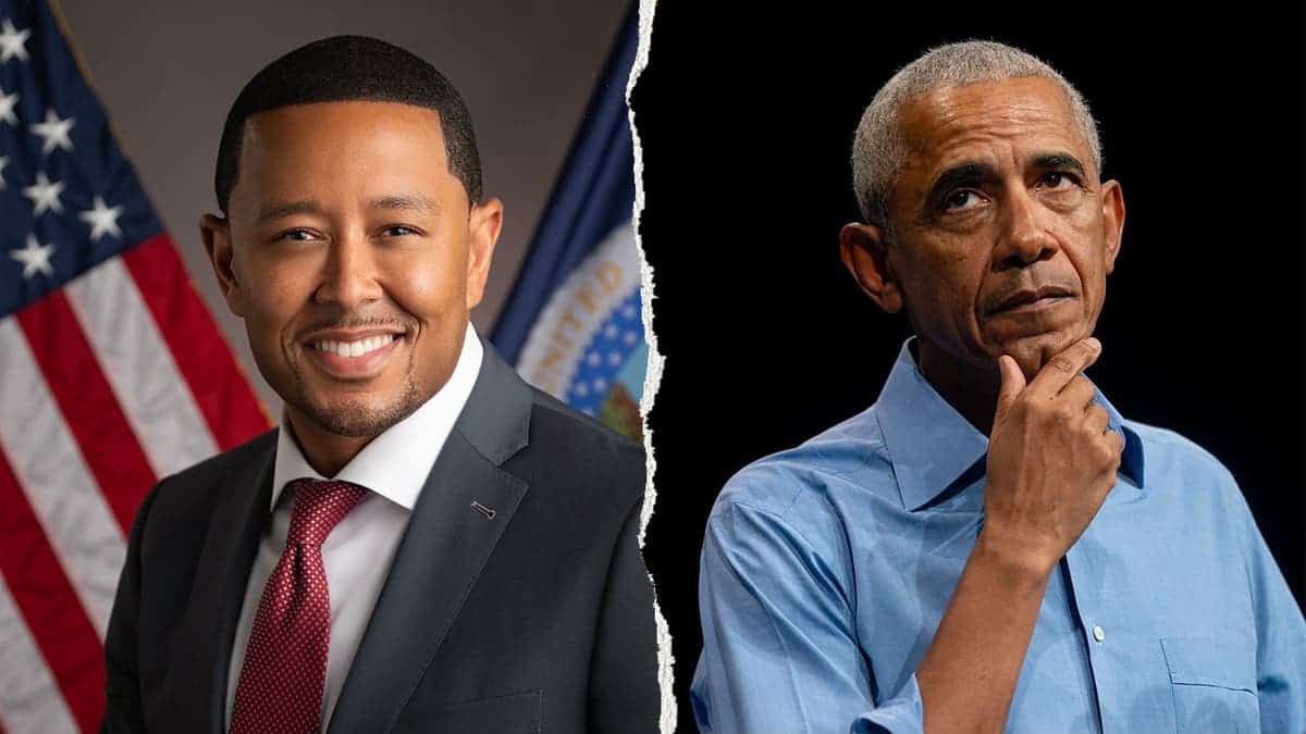 T.W. Shannon, left, pictured alongside Barack Obama, right.
