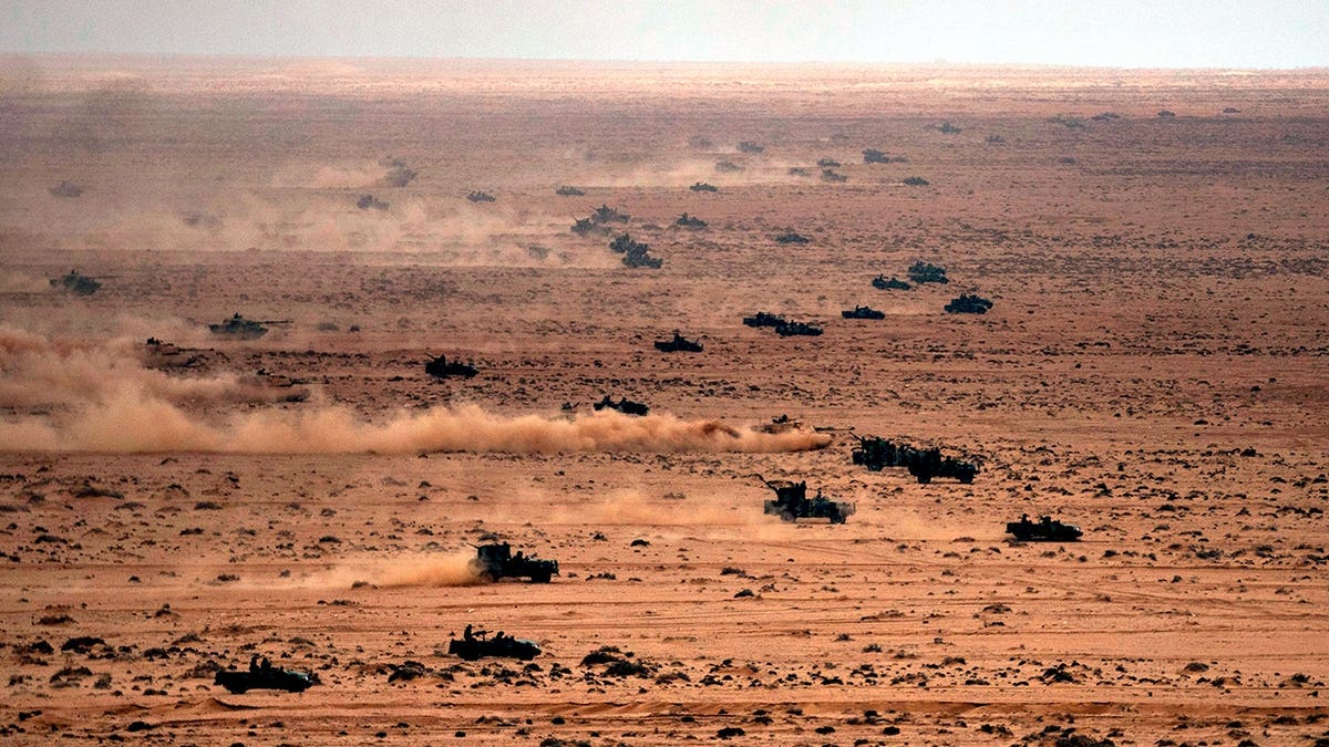 U.S. and Moroccan military forces standing in formation during African Lion exercise in Morocco