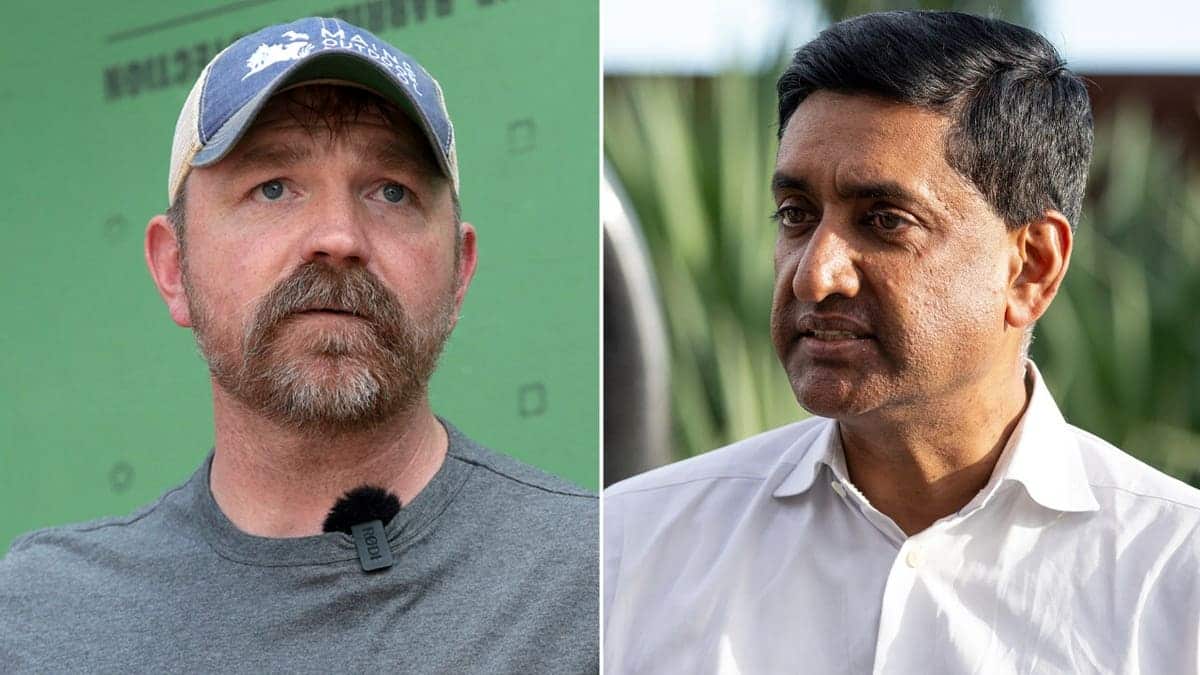 split image of Graham Platner and Rep. Ro Khanna