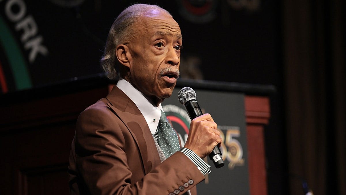 Rev. Al Sharpton introducing Pennsylvania Gov. Josh Shapiro at a convention