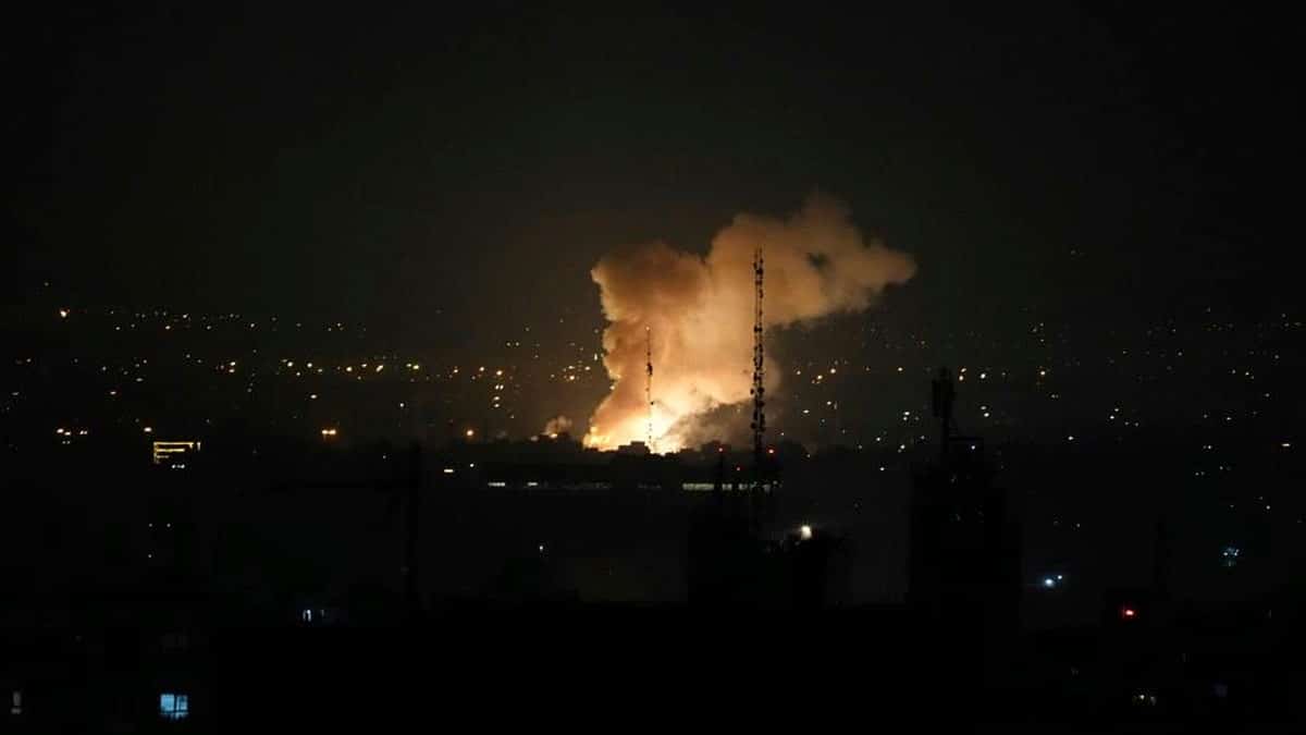 Smoke rises after an explosion in Tehran, Iran, Friday, June 13, 2025. Israel attacked Iran's capital early Friday, with explosions booming across Tehran.