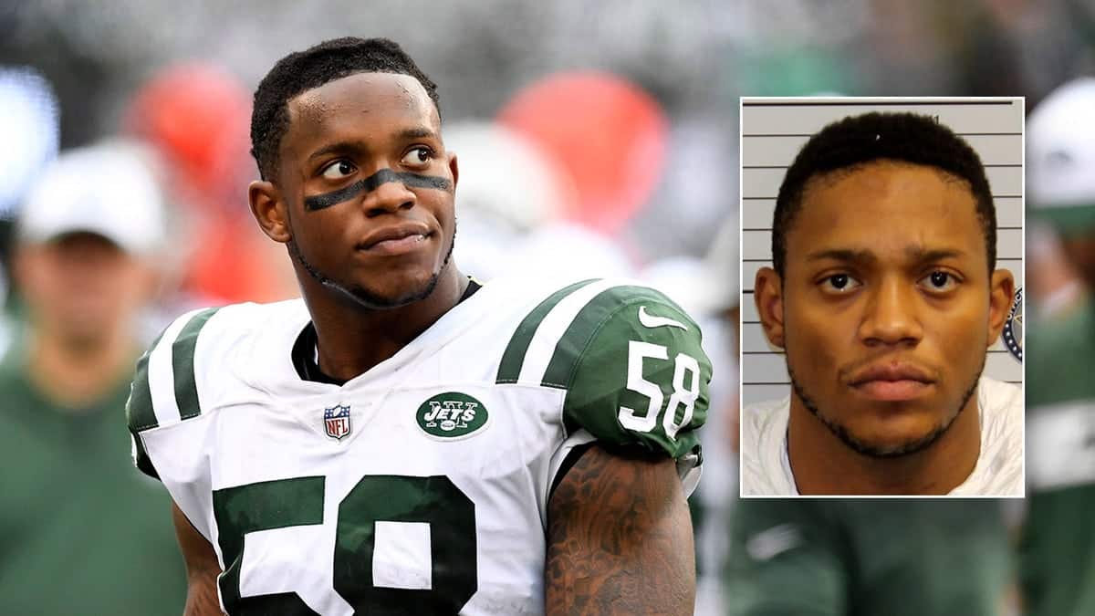 Former New York Jets linebacker Darron Lee looking forward in a mugshot photo.