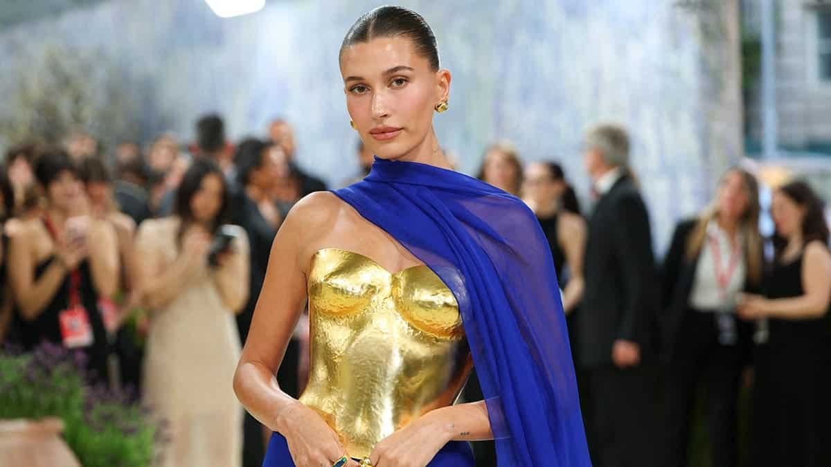 Hailey Bieber at the Met Gala in New York in May 2026.