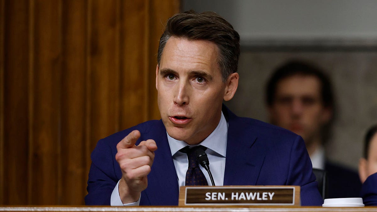 Sen. Josh Hawley speaking during Senate Judiciary and Homeland Security and Government Affairs committees hearing