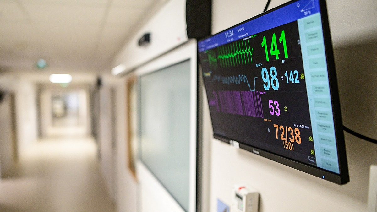 Heart monitor in a hospital.
