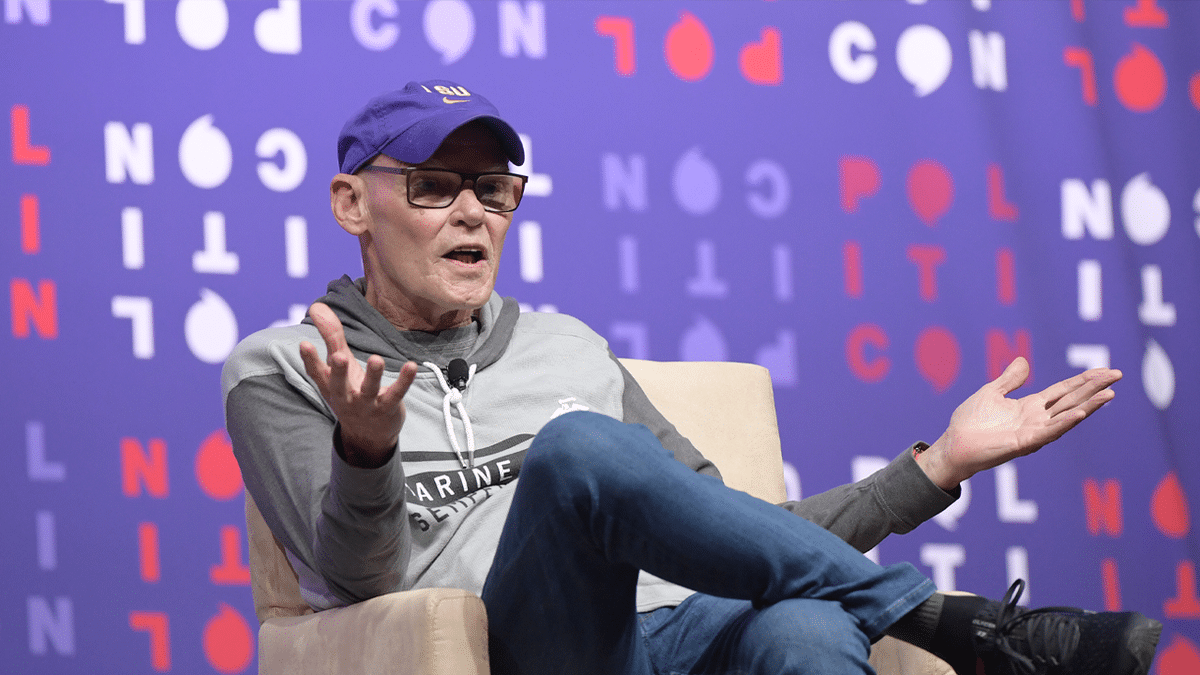 James Carville speaking onstage at Politicon in Nashville
