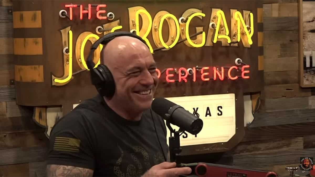Joe Rogan speaking during a podcast interview.