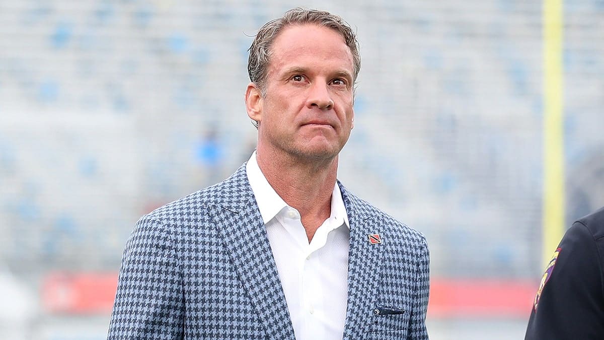 Lane Kiffin looks on before a college football game