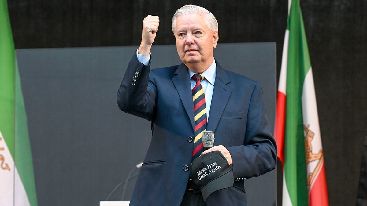 Sen. Lindsey Graham speaking at the Munich Security Conference in Munich, Germany