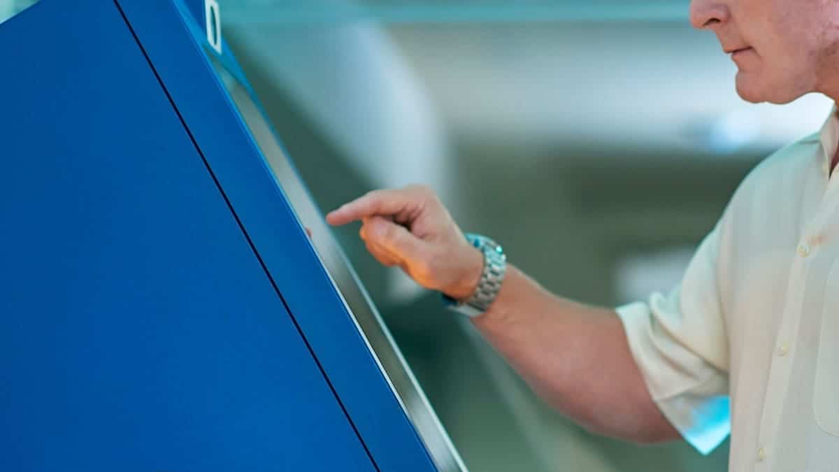A man using an ATM