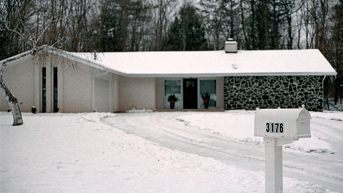 The Pung family home covered in snow in Michigan