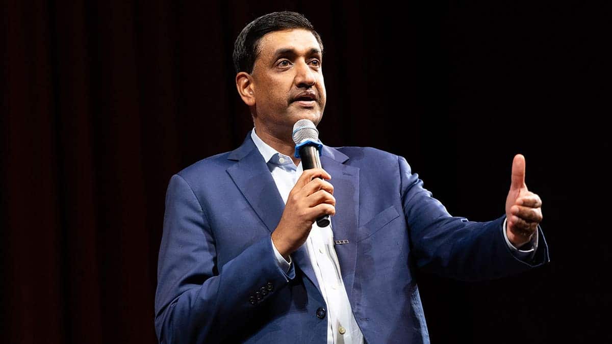 Rep. Ro Khanna speaks at a town hall event