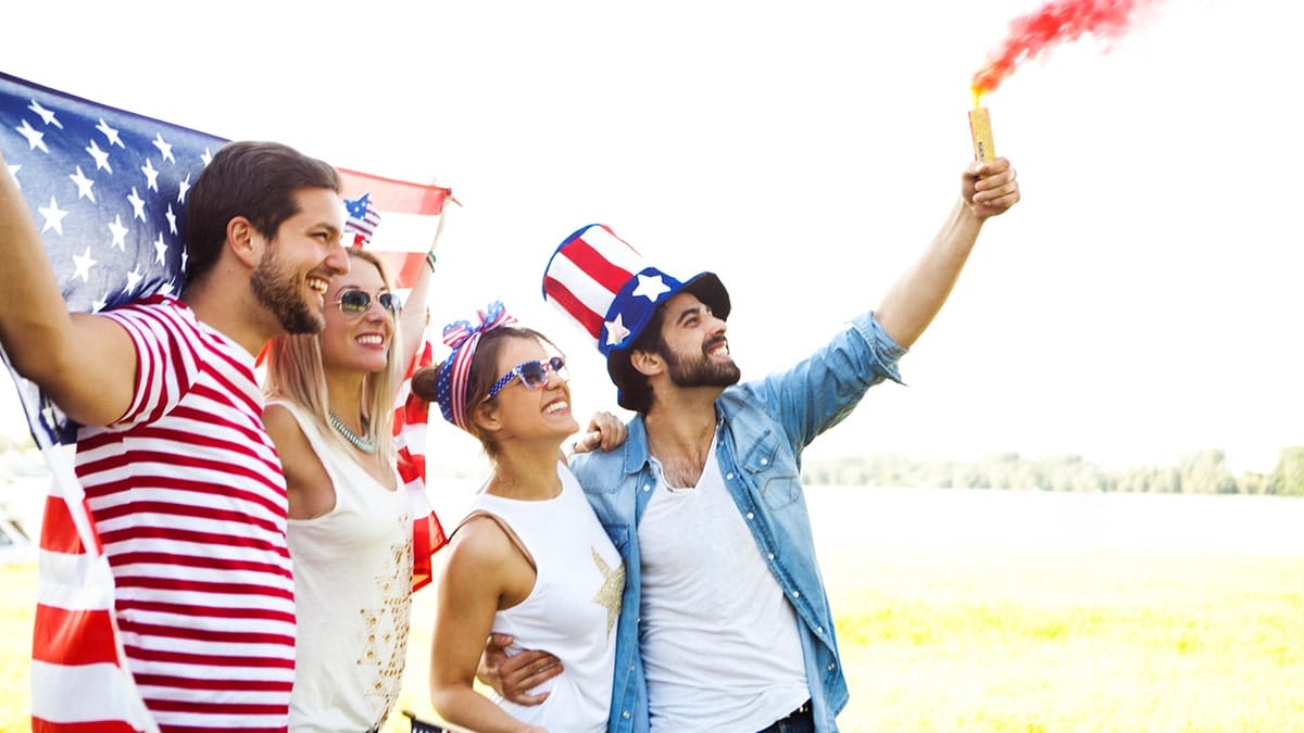 People celebrating America 250