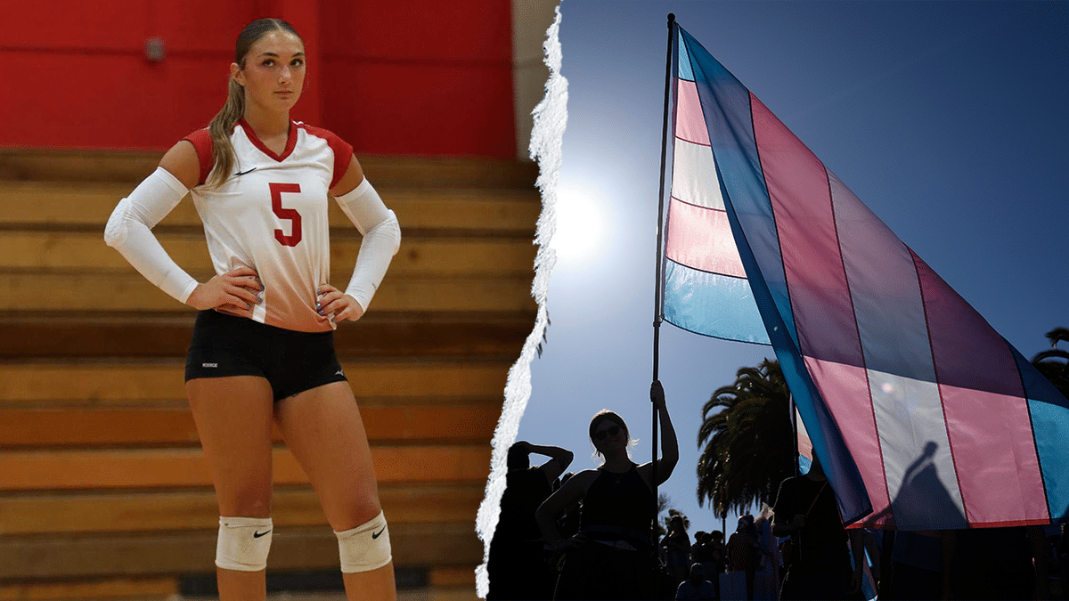 Michigan high school volleyball player Briley Lechner and a pro-trans activists