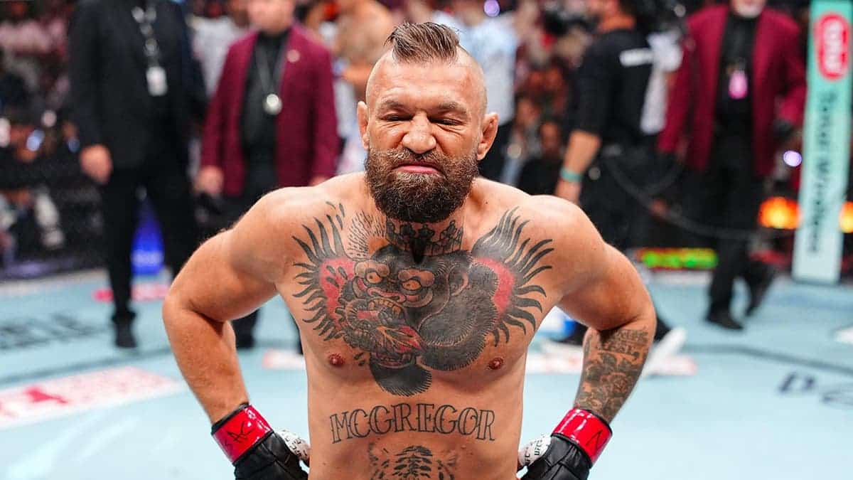 Conor McGregor prepares to face Max Holloway in the UFC fight at T-Mobile Arena.