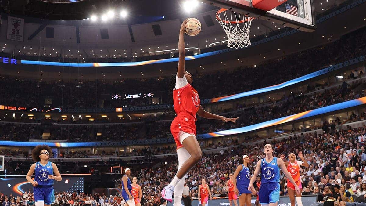 Dominique Malonga dunks during the 2026 WNBA All-Star Game