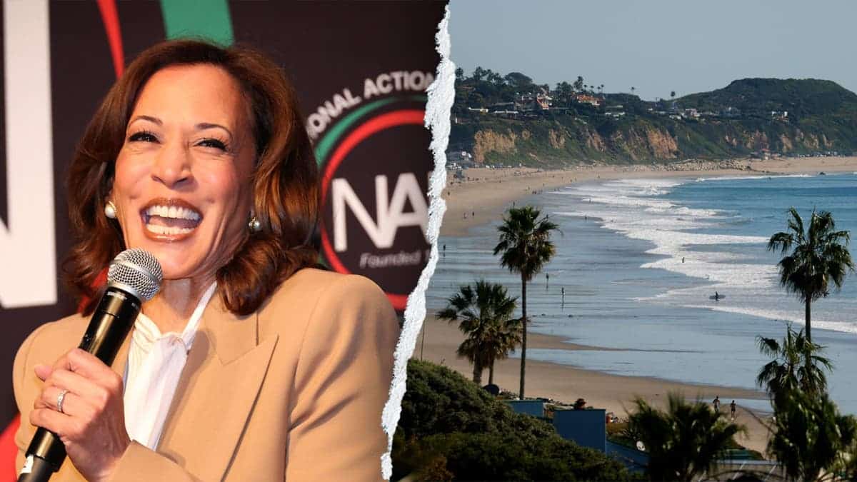 Kamala Harris speaks during The National Action Network Convention 2026 on April 10, 2026 in New York City. People walk on Zuma Beach with Point Dume in the background during a winter heat wave on January 29, 2026 in Malibu, California.