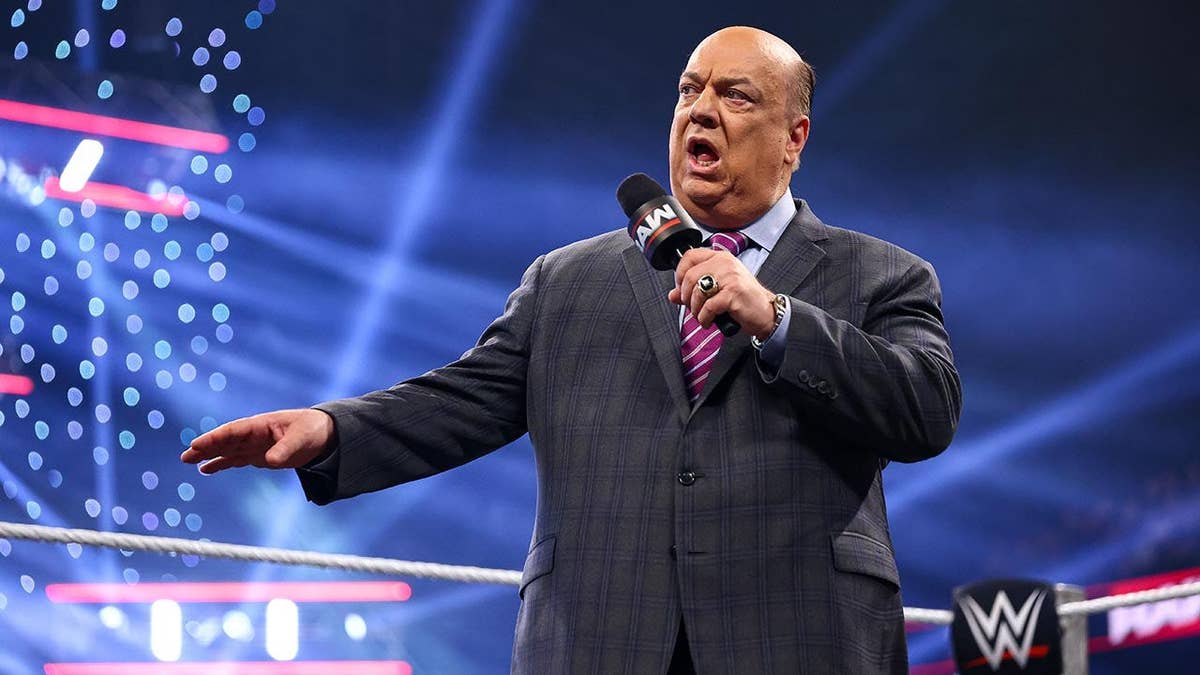 Paul Heyman speaks at Allstate Arena in Chicago.